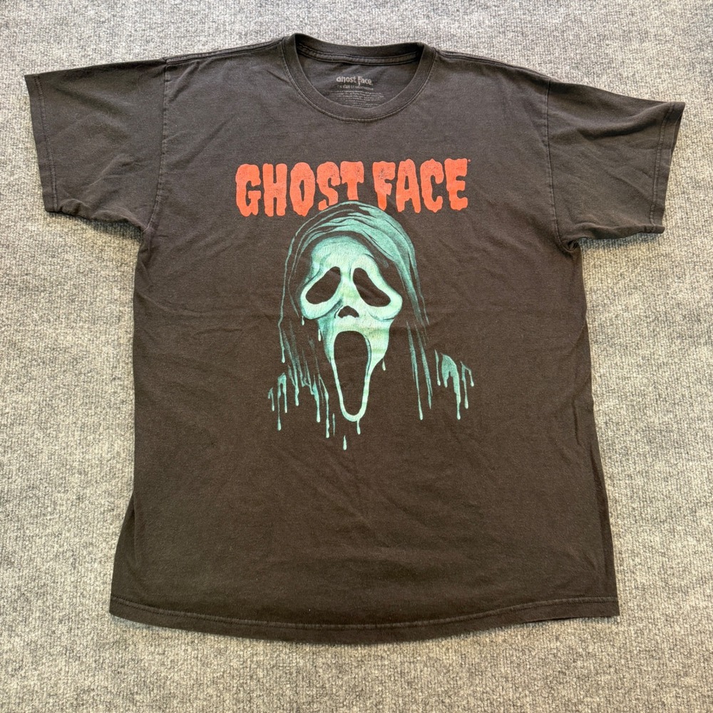 Ghost Face Scream Horror Movie Graphic T-Shirt Mens Large Black Halloween Tee - Picture 2 of 8